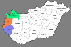 Západní Zadunají na mapě