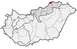 Aggtelecký kras na mapě Maďarska