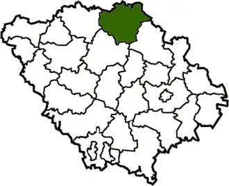 Poloha rajónu v Poltavské oblasti