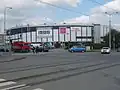 Křižovatka ulic Poříčí a Nové sady, v pozadí Hala Rondo