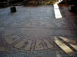 mozaiková podlaha v synagoze v Chamat Tverja