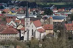 Centrum města Schlossberg s kostelem