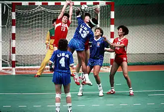 Utkání házenkářek USA a Jižní Koreje