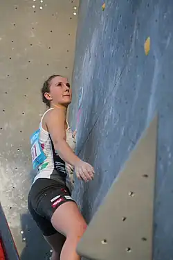 Hannah Schubert na SP 2017 v boulderingu v Mnichově