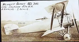 Boční pohled na Hanriot HD.3C.2