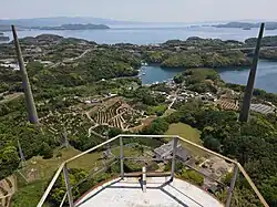 pohled z vrcholu jedné z věží