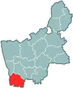 Svislacký rajón na mapě Hrodenské oblasti