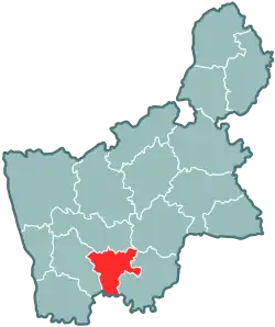 Zelvenský rajón na mapě Hrodenské oblasti