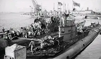 SM U 46 vyfotografovaná po kapitulaci v Harwichi