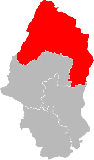 Arrondissement Colmar-Ribeauvillé na mapě departementu Haut-Rhin