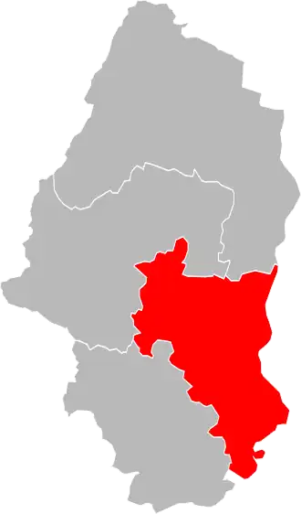 Arrondissement Mulhouse na mapě departementu Haut-Rhin