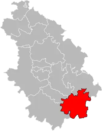 Kanton na mapě departementu Haute-Marne