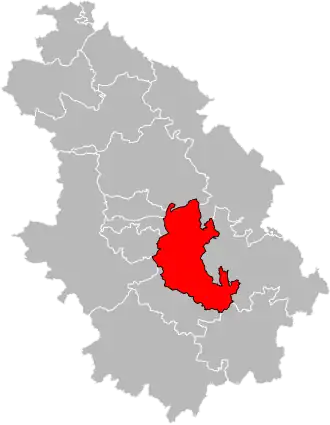 Kanton na mapě departementu Haute-Marne