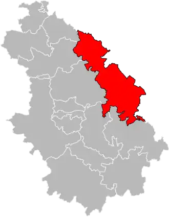 Kanton na mapě departementu Haute-Marne