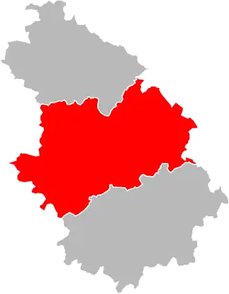 Arrondissement Chaumont na mapě departementu Haute-Marne