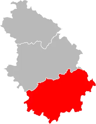 Arrondissement Langres na mapě departementu Haute-Marne