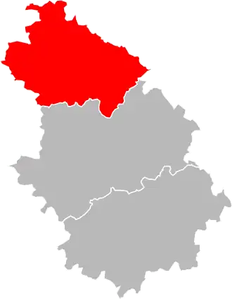 Arrondissement na mapě departementu Haute-Marne