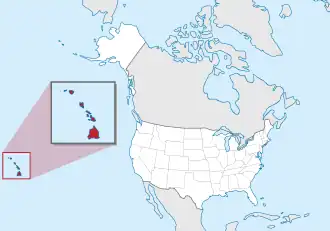 Havaj na mapě USA
