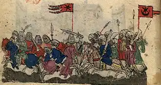 Ilustrace Bitvy u Jarmúku neznámého katalánského ilustrátora