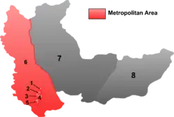 Městská prefektura Che-kang a poloha městského obvodu Kung-nung (3)