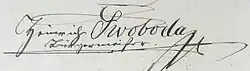 Heinrich Swoboda, podpis