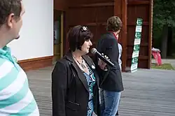 Helena Lasztoviczová během kampaně do komunálních voleb v roce 2014