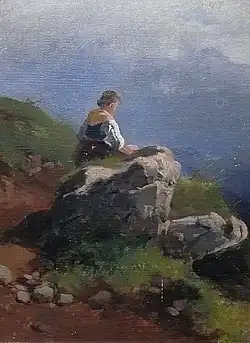 Venkovské děvče při odpočinku 1865–1870