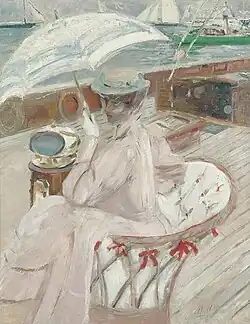 Madame Helleu na jachtě olej na plátně, 1898–1900