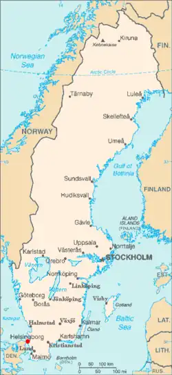 Helsingborg na mapě