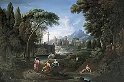 Klasická italská krajina, Hendrik Frans van Lint