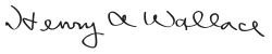 Henry A. Wallace, podpis
