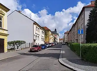 Pohled z jižní části ulice Heritesova