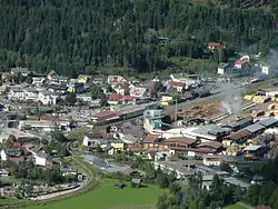 Pohled na nádraží u centra města