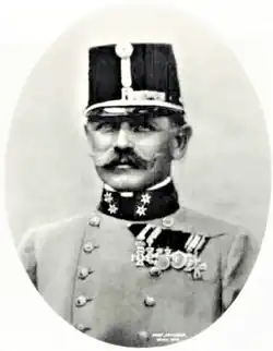 C.k. polní podmaršálek Hermann Kusmanek jako velitel v Linci (1911)