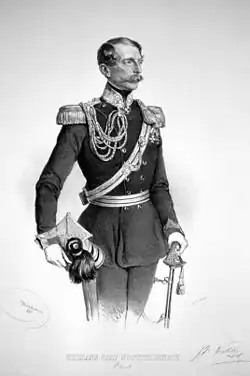 C. k. generálmajor hrabě Heřman Nostic-Rieneck (1851, litografie, Josef Kriehuber)