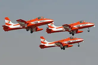 HAL HJT-16 Kiran II akrobatické skupiny Surya Kiran IAF