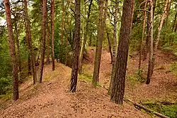 Val a třetí příkop na jižní straně hradního jádra