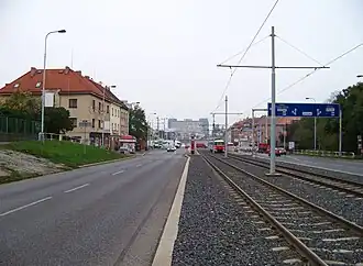 Zastávka Kbelská, pohled k centru