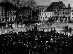 Převzetí Hlučínska československou armádou a úřady 4. února 1920 v 11 hodin na náměstí v Hlučíně