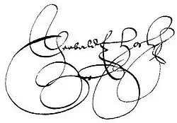 Theobald Hock, podpis