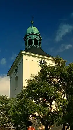 Věž kostela sv. Prokopa v Hodkovicích nad Mohelkou