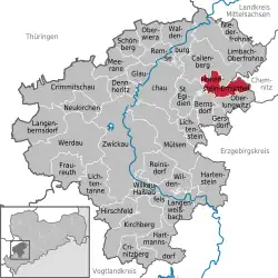 Hohenstein-Ernstthal na mapě