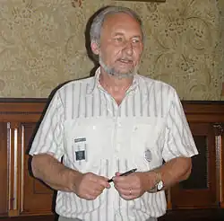 Petr Holodňák na přednášce v žatecké Křížově vile v roce 2015