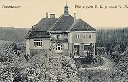 Dobová pohlednice Markovy vily, mezi lety 1910 a 1918