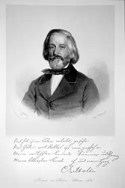 Karl von Holtei, litografie Josefa Kriehubera z roku 1856