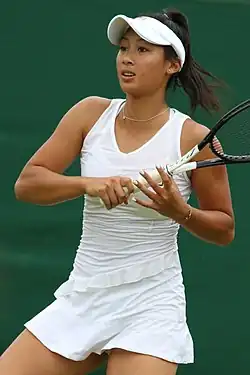 Priscilla Honová v kvalifikaci Wimbledonu 2019