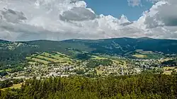 Rokytnice nad Jizerou, panorama Lysé hory a Kotle