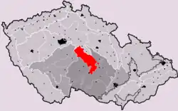 Hornosázavská pahorkatina na mapě Česka