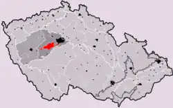 Hořovická pahorkatina na mapě Česka