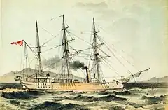 Hóšó na ilustraci z Dai Nippon Teikoku Kaigun Džó (大日本帝国海軍帖), 1895